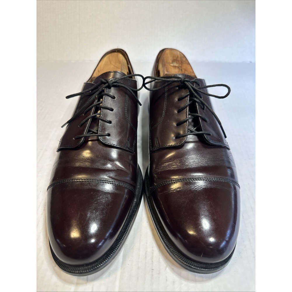 Cole Haan Mens 02702 Burgundy Leather Cap Toe Derby Dress Shoes Size‎ 11.5 D
